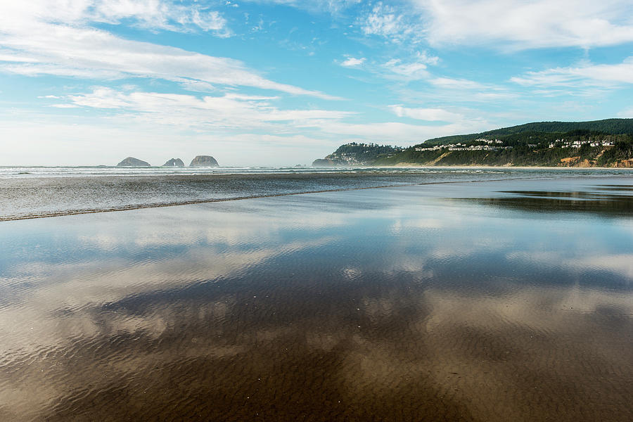 The Beach Reflects Near Netarts Bay Photograph by Robert L. Potts