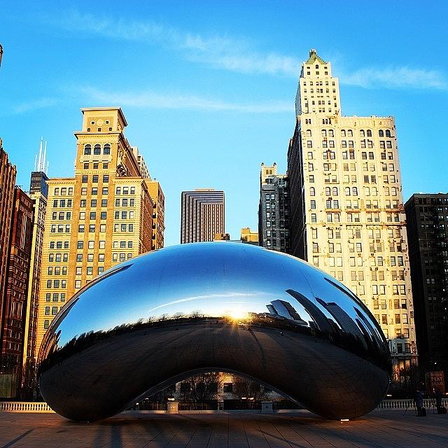 Chicago Photograph - The Bean At Sunrise #chicago by Benjy Lipsman