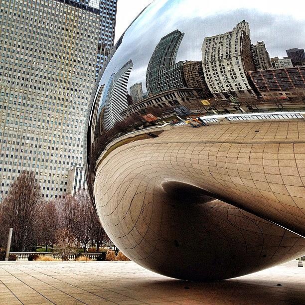Chicago Photograph - The Bean; Surprisingly Uncrowded Today by Alex Baker