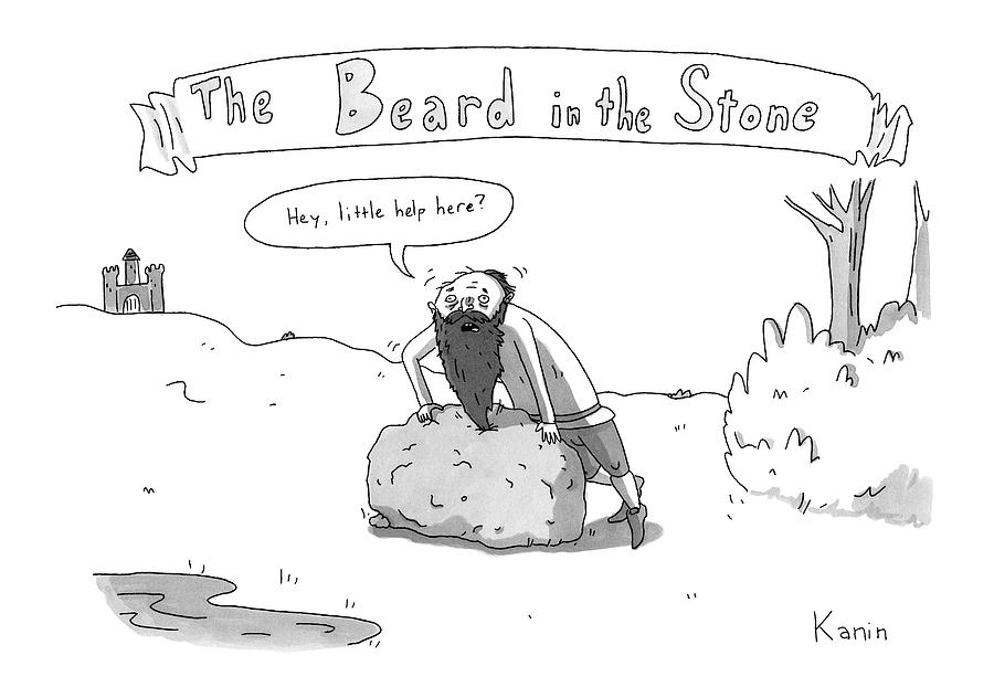 The Beard In The Stone -- A Man With His Beard Drawing by Zachary Kanin