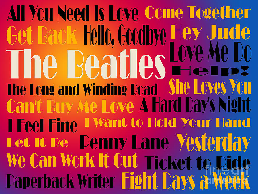 The Beatles 20 Classic Rock Songs 3 Digital Art by Andee Design