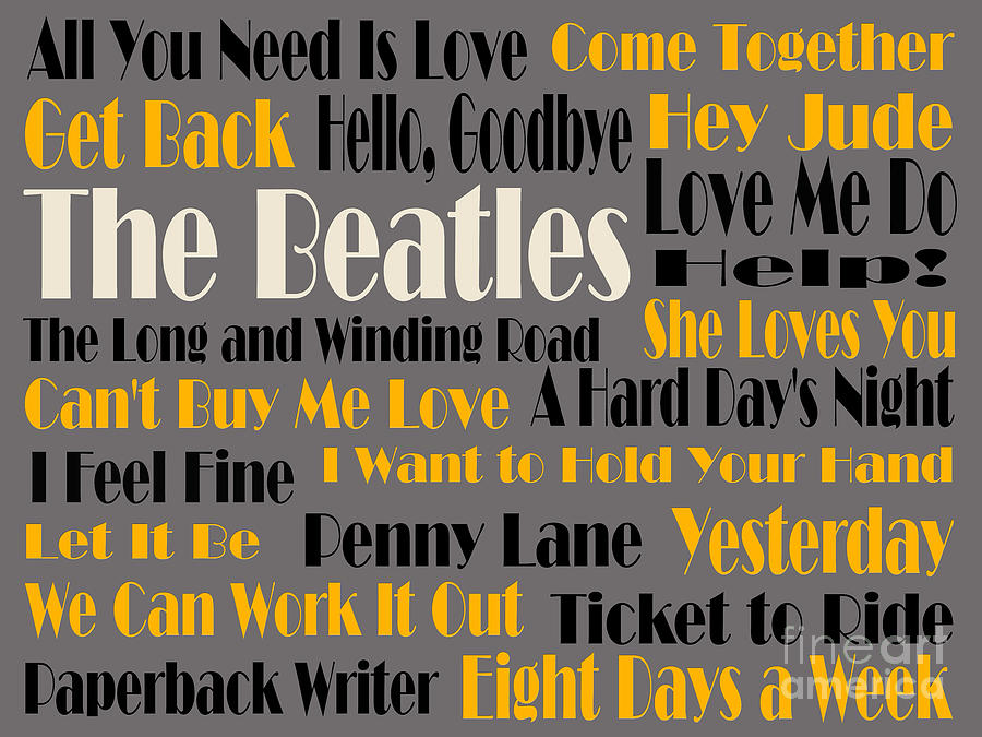 The Beatles 20 Classic Rock Songs 4 Digital Art by Andee Design