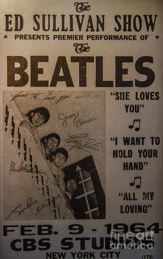 John Lennon Photograph - The Beatles Ed Sullivan Show Poster by Mitch Shindelbower
