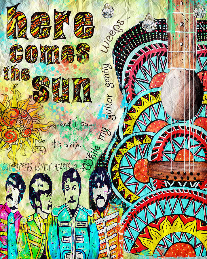 The Beatles Painting - The Beatles Here Comes the Sun by Tara Richelle