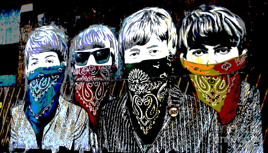 The Beatles Photograph - The Beatles wearing face masks by RicardMN Photography