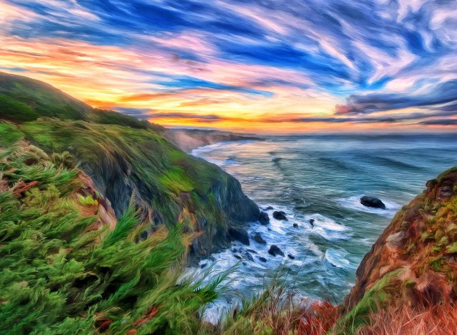 Sunset Painting - The Beauty of Big Sur by Michael Pickett
