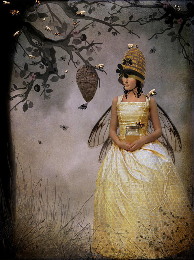 Fantasy Digital Art - The Bee Charmer by Marie Gale