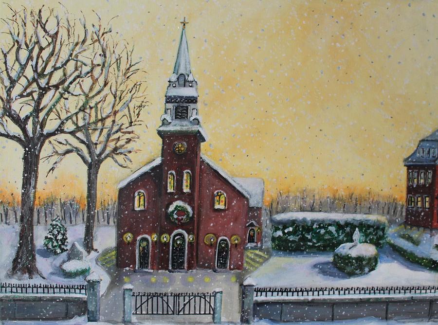 Christmas Painting - The Bells of St. Marys by Rita Brown