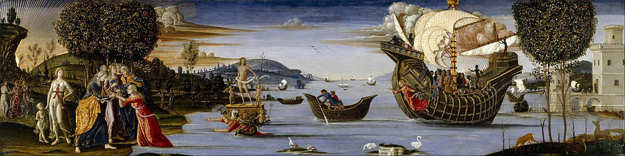 Bernardino Fungai Painting - The Beloved of Enalus Sacrificed to Poseidon and Spared by Bernardino Fungai