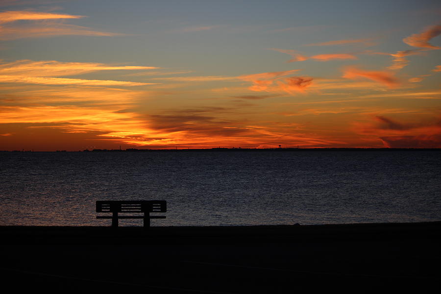 Sunset Photograph - The Bench by Faith Williams