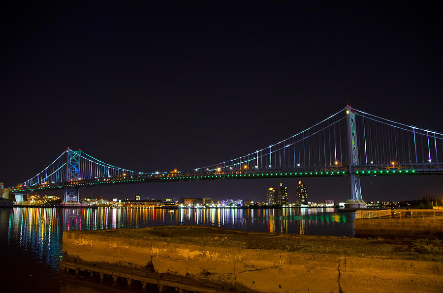 The Benjamin Franklin Bridge From Camden Photograph By Bill Cannon   The Benjamin Franklin Bridge From Camden Bill Cannon 