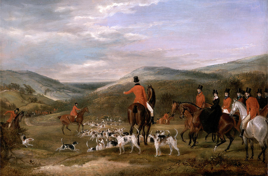 Francis Calcraft Turner Painting - The Berkeley Hunt, 1842 The Meet Signed And Dated by Litz Collection
