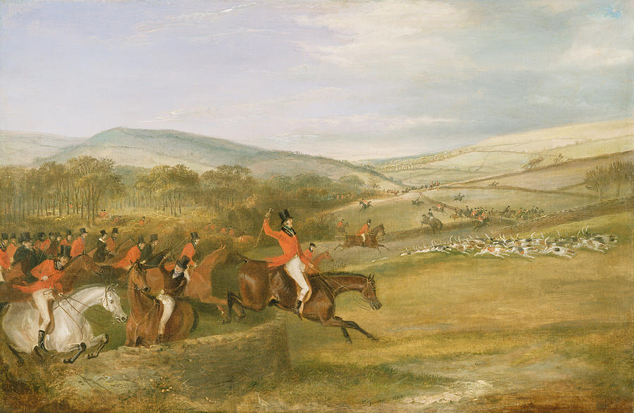 Fox Hunting Painting - The Berkeley Hunt, Full Cry, 1842 by Francis Calcraft Turner Fox Hunting Painting - The Berkeley Hunt, Full Cry, 1842 by Francis Calcraft Turner