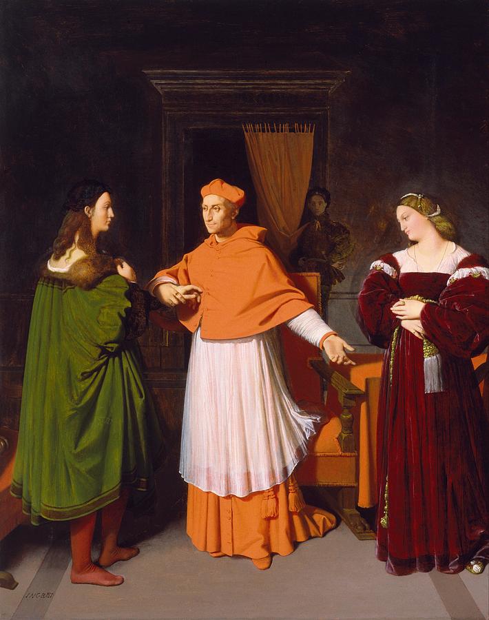 Baltimore Painting - The Betrothal of Raphael and the Niece of Cardinal Bibbiena by Jean-Auguste-Dominique Ingres