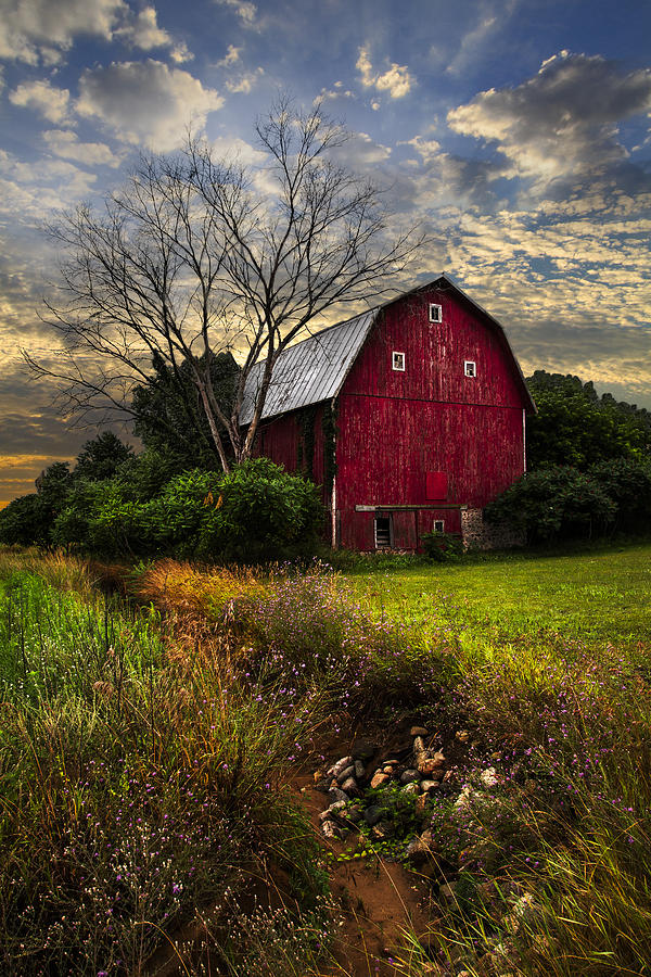 Barn Photograph - The Big Red Barn by Debra and Dave Vanderlaan