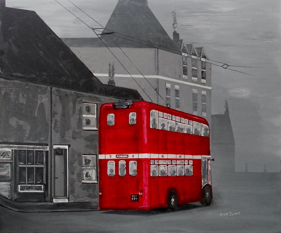 The big red bus Painting by Mark James - Fine Art America