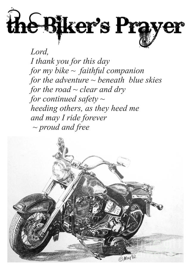 the Bikers Prayer Digital Art by Marianne NANA Betts