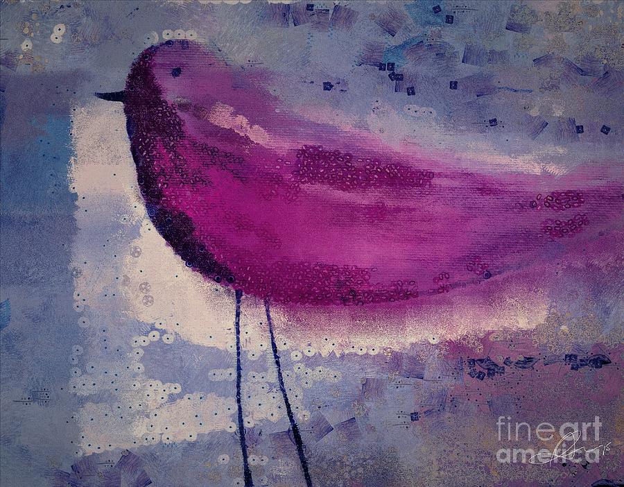 Purple Painting - The Bird - k09144 by Variance Collections