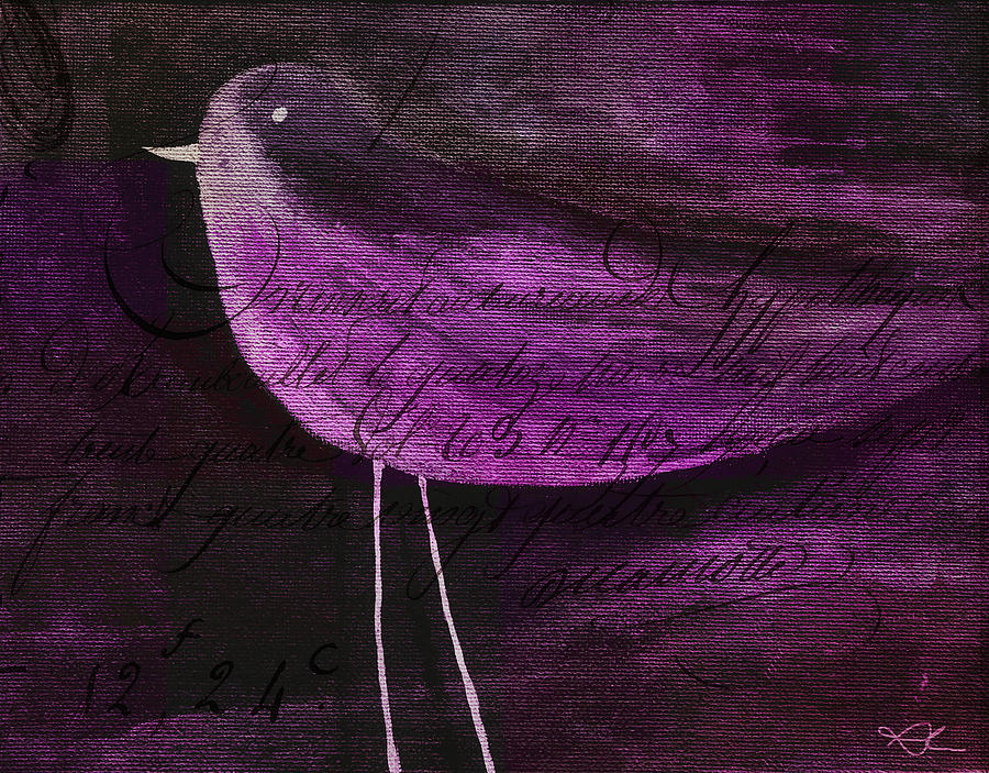 Purple Painting - The Bird - s55prmd01t03 by Variance Collections