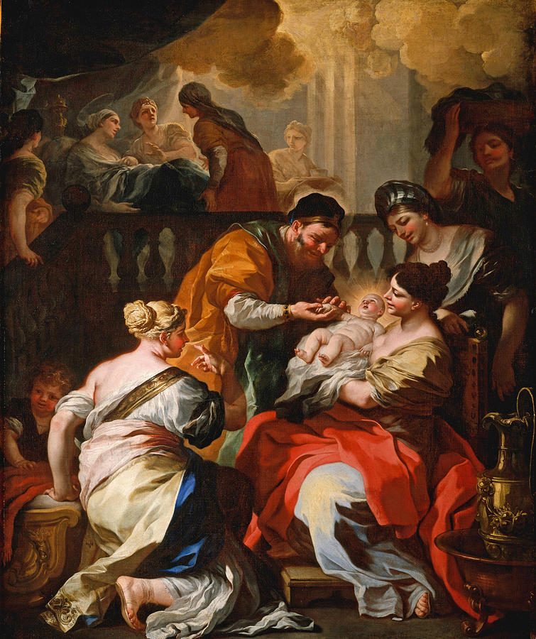 Francesco Solimena Painting - The Birth of the Virgin by Francesco Solimena
