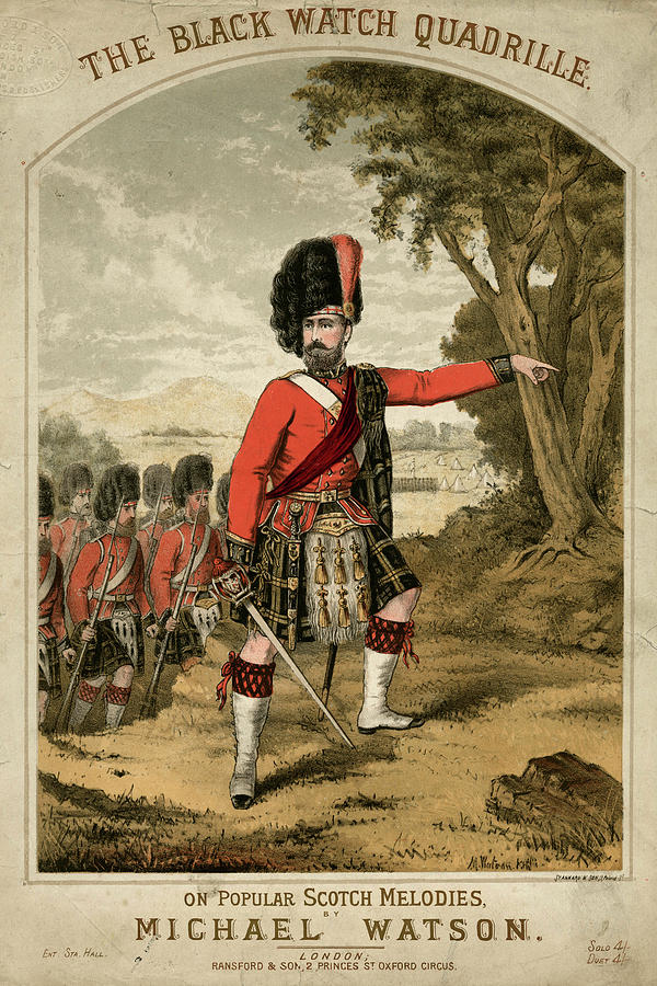 Feather Drawing - the Black Watch Quadrille Officer by Mary Evans Picture Library