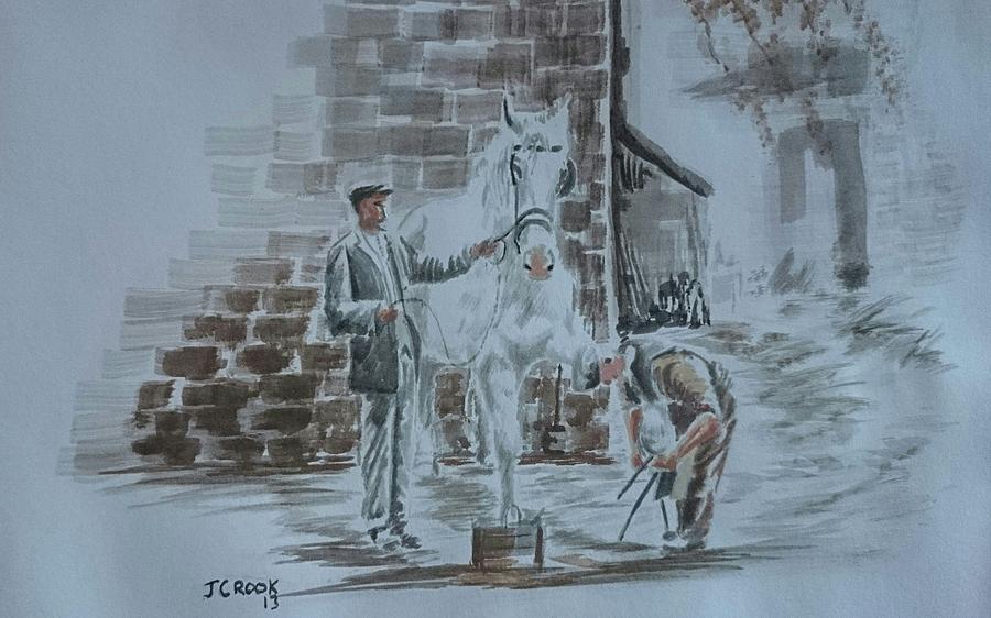 Horse Drawing - The Blacksmith  by James Crook