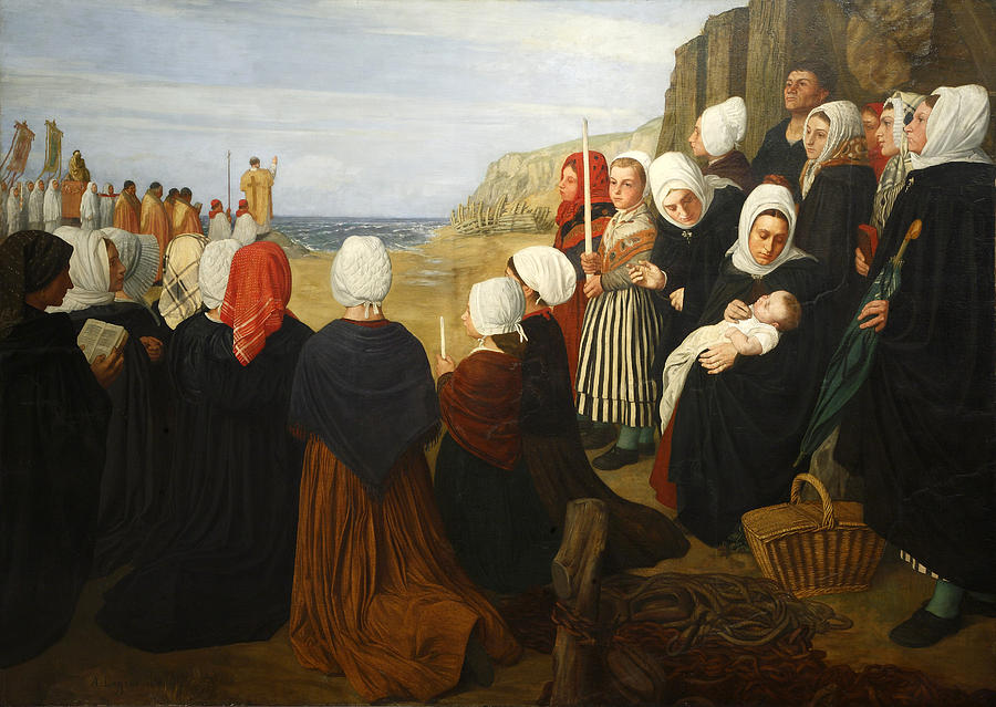 The Blessing of the Sea Painting by Alphonse Legros