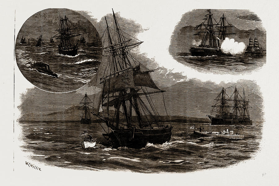 Greek Drawing - The Blockade Of The Greek Ports In The Gulf Of Athens by Litz Collection