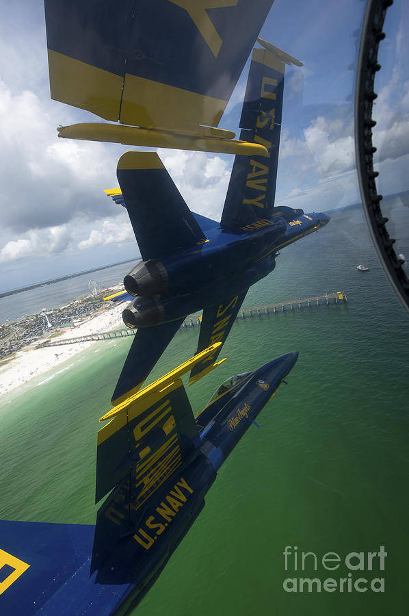 Transportation Photograph - The Blue Angels Perform The Diamond 360 by Stocktrek Images