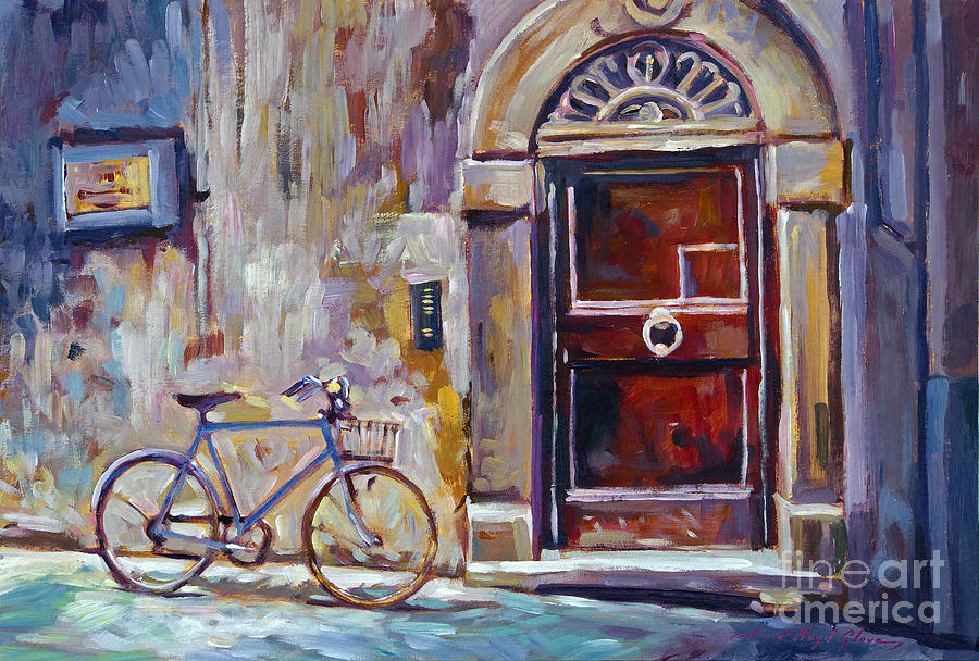 The Blue Bicycle Painting by David Lloyd Glover