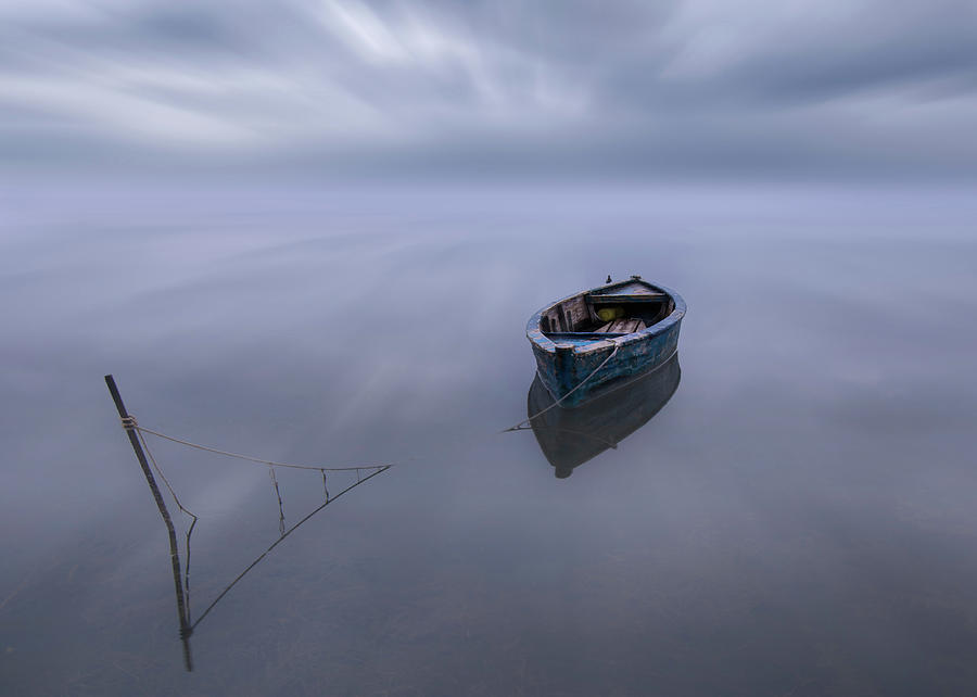 The Blue Boat Photograph by Joaquin Guerola