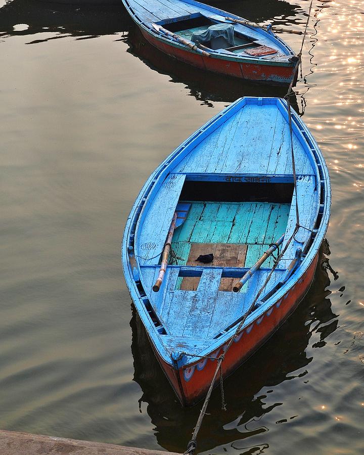 Boat Photograph - The Blue Boat by Kim Bemis