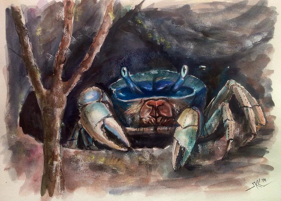 The blue crab Painting by Katerina Kovatcheva