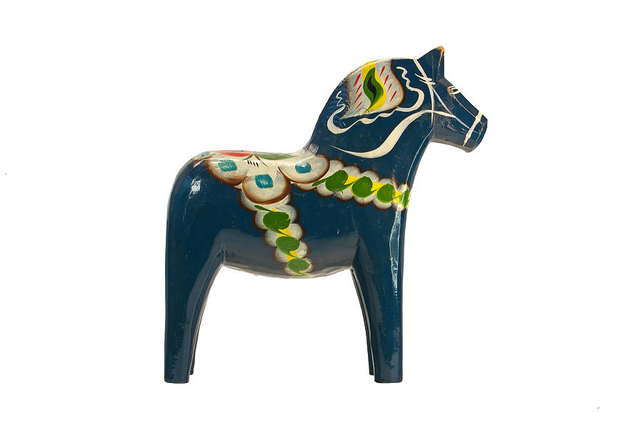 The blue Dala Horse Photograph by Torbjorn Swenelius