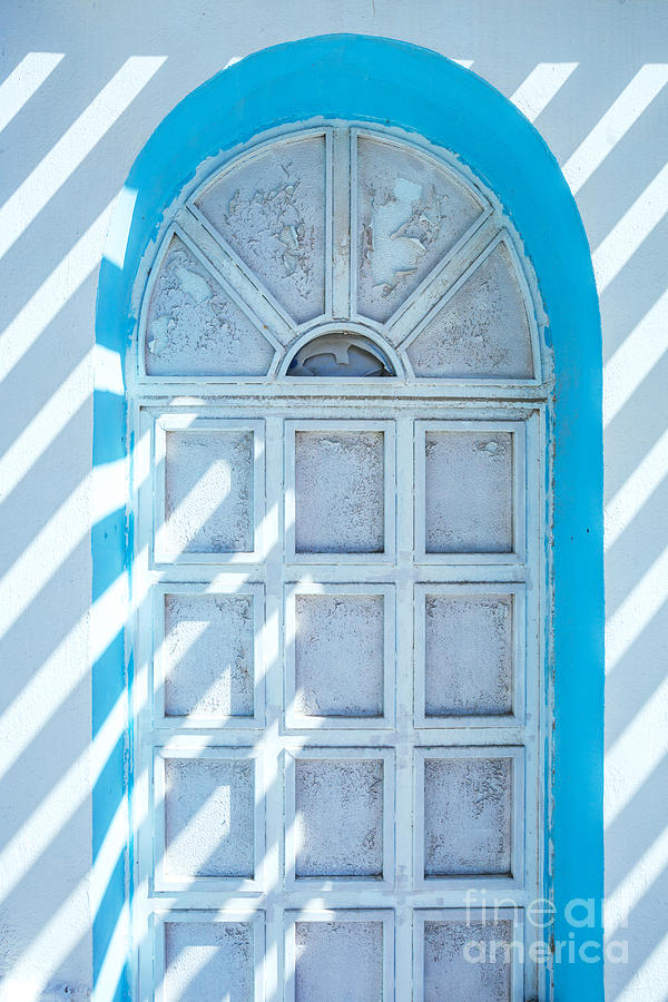 Greek Photograph - The blue door by Matteo Colombo