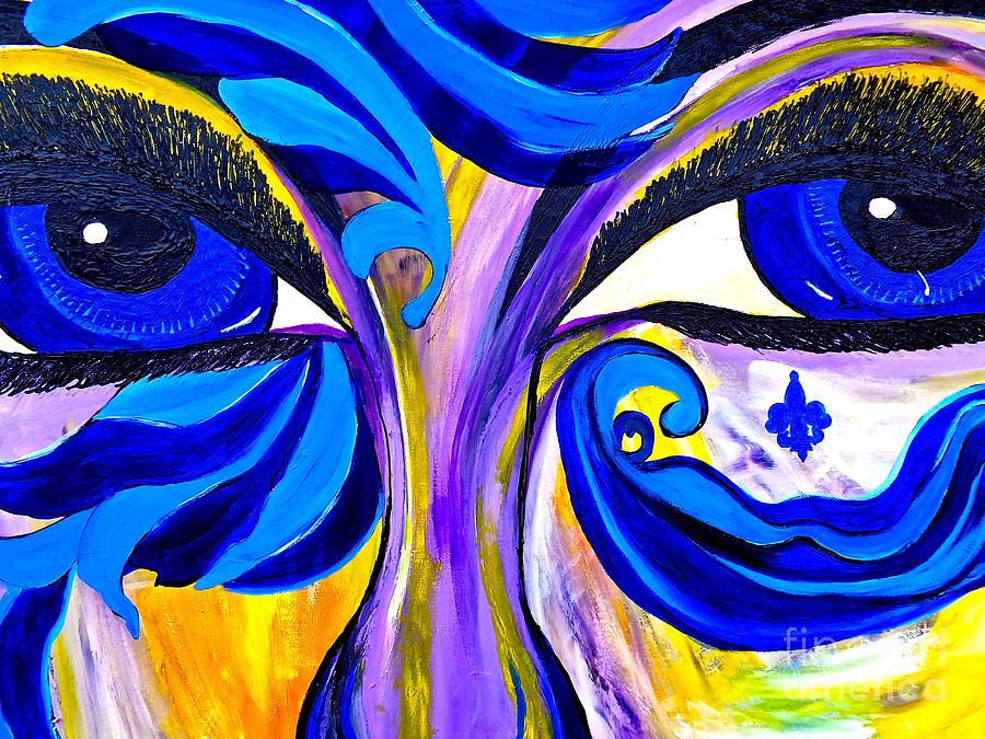 The Blue Eyes Have It Abstract 1 Painting by Saundra Myles