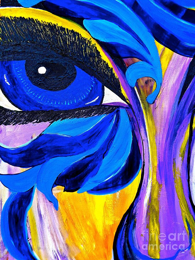 The Blue Eyes Have It  Abstract 2 Painting by Saundra Myles