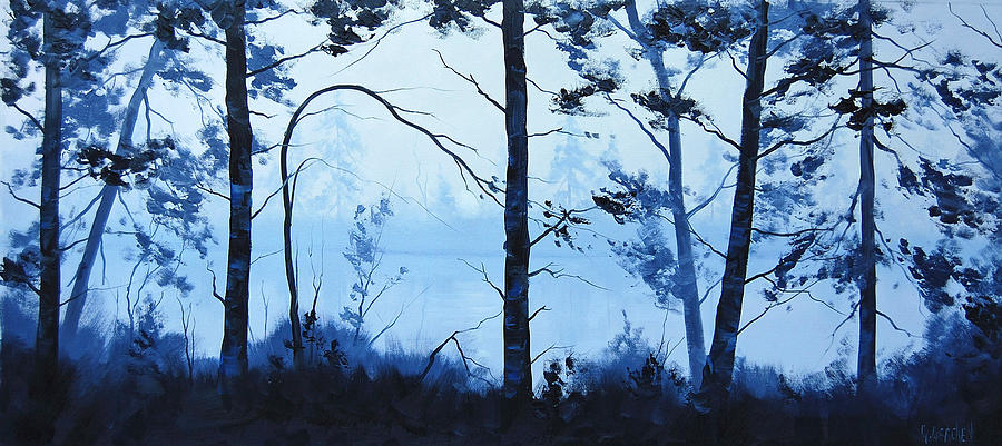 Nature Painting - The Blue Lake by Graham Gercken