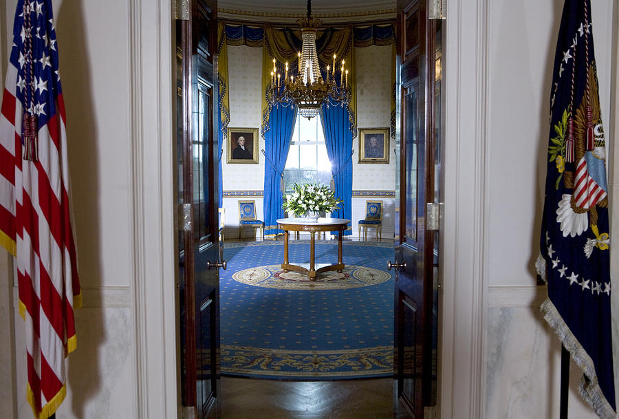 Washington D.c. Photograph - The Blue Room by JP Tripp