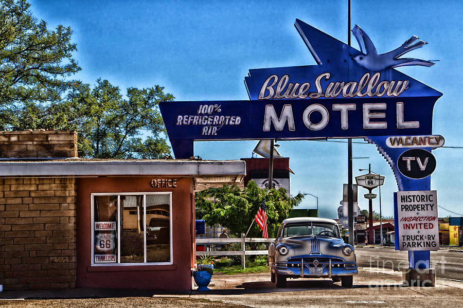 The Blue Swallow Motel Photograph by Jim McCain