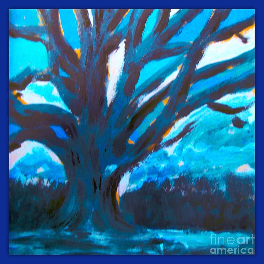 The Blue Tree Bordered Painting