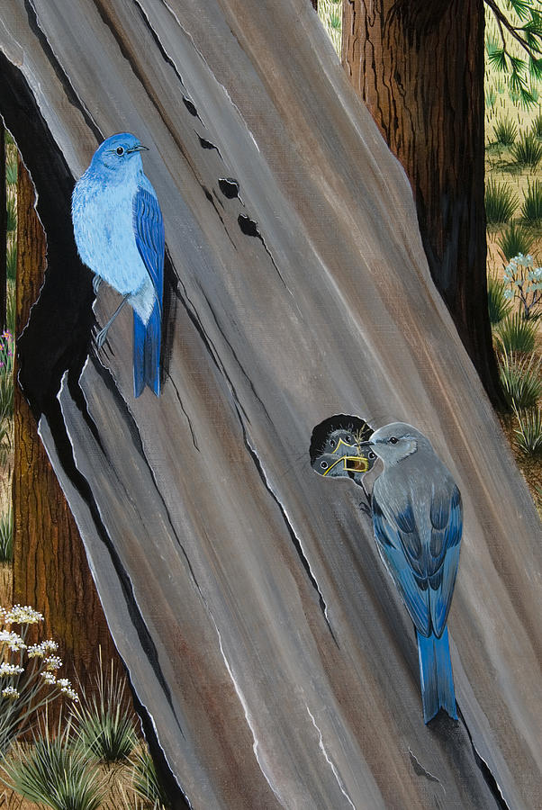 The Bluebird Nest Painting by Jennifer Lake