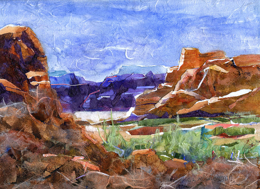 Mountain Painting - The Bluffs by Cynthia Roudebush