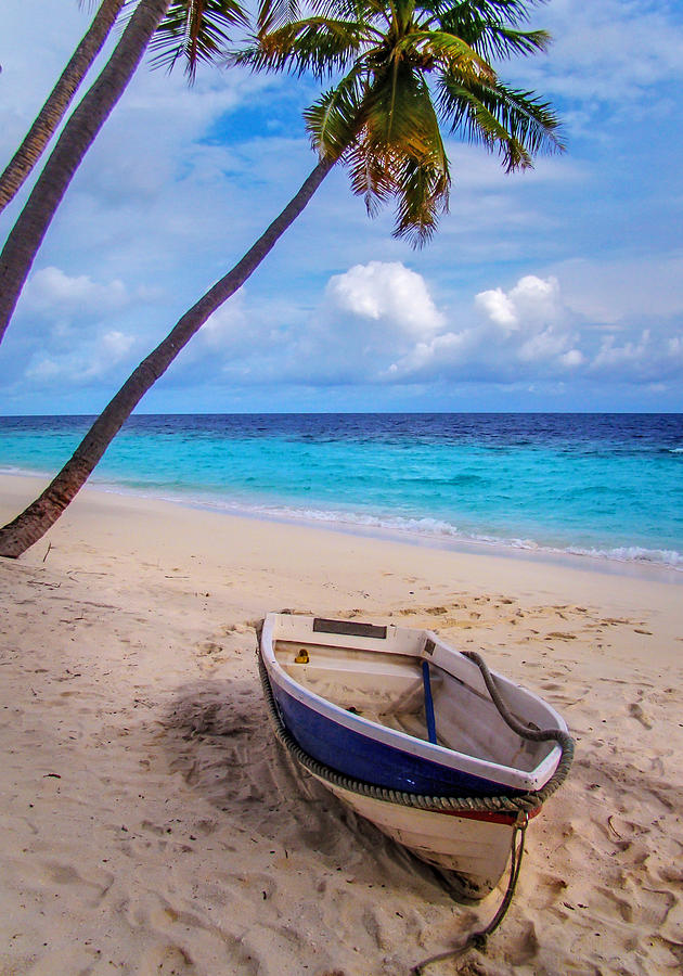 The Boat on the Tropical Beach Photograph by Jenny Rainbow