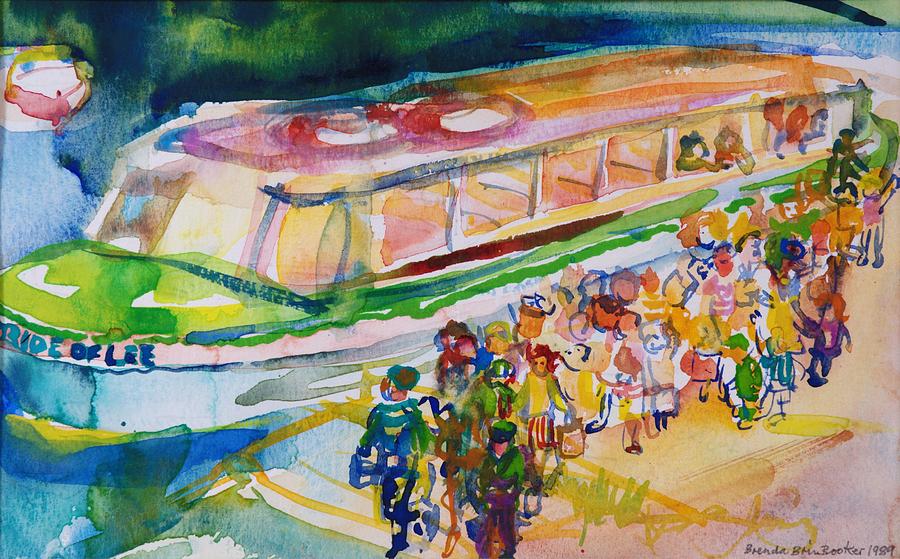 Pier Photograph - The Boat Trip, 1989 Wc On Paper by Brenda Brin Booker