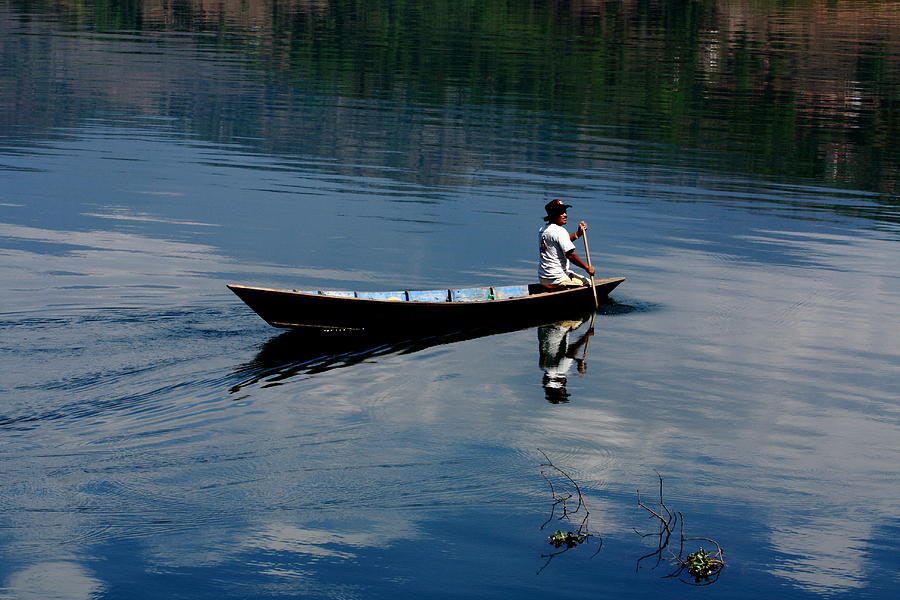 The Boatman - Nepal Photograph by Aidan Moran