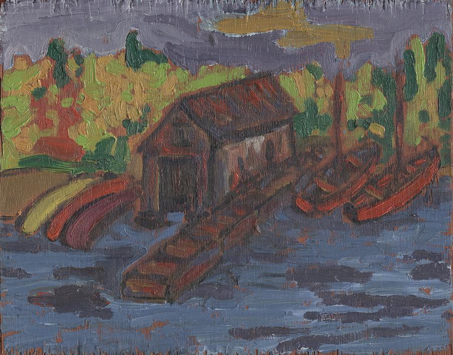 The Boathouse Painting by David Dossett