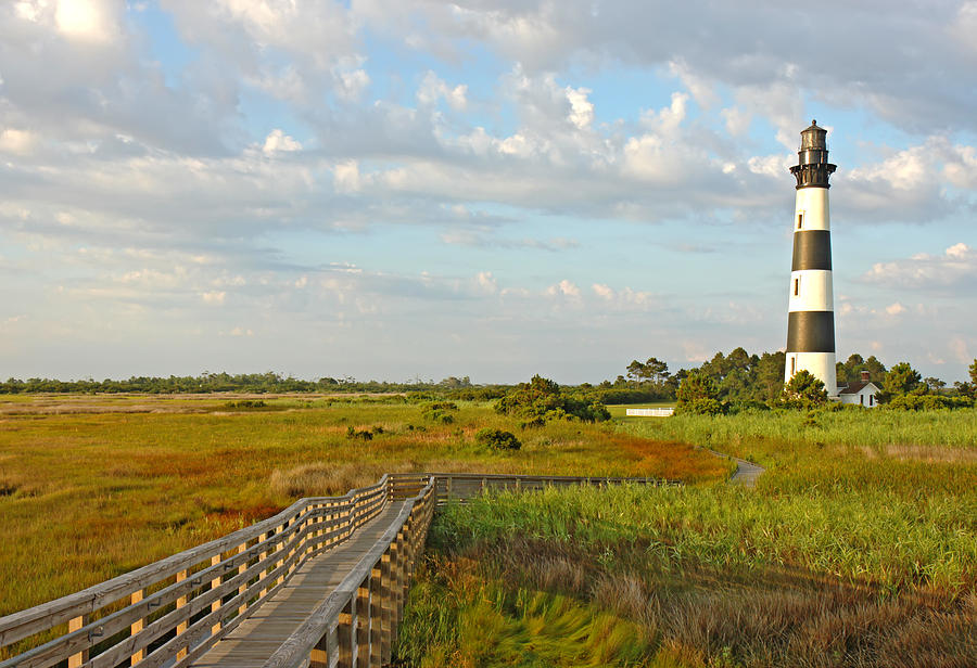 The Bodie Island lighthouse on the Outer Banks of North Carolina ...