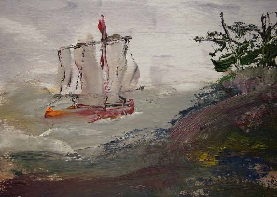 Sail Painting - The Bold Wind by Edward Wolverton