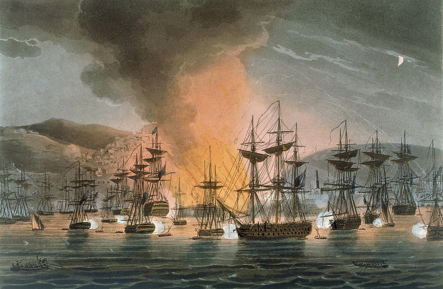 The Bombardment Of Algiers Drawing by Thomas Whitcombe